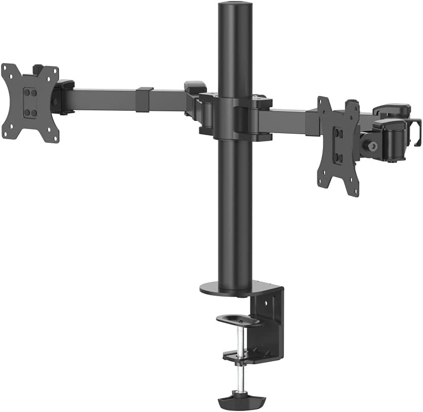 Hama Monitorhalterung für 2 Monitore 13 – 35 Zoll (Monitorhalter höhenverstellbar bis 40 cm, schwenk