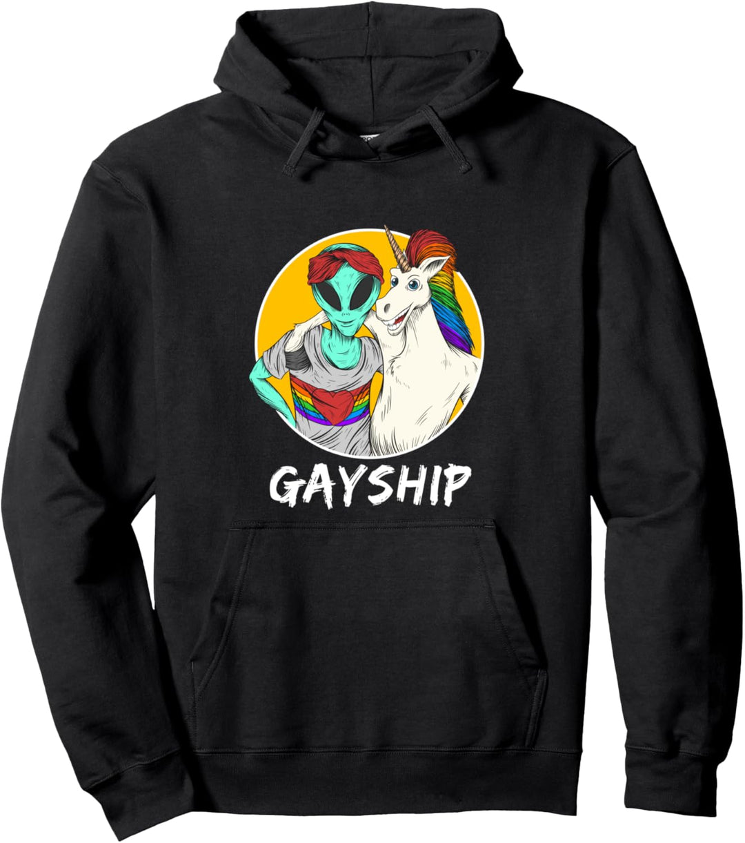 Gayship Gay Friendship Alien Einhorn Homosexuell Gay Pride Pullover Hoodie