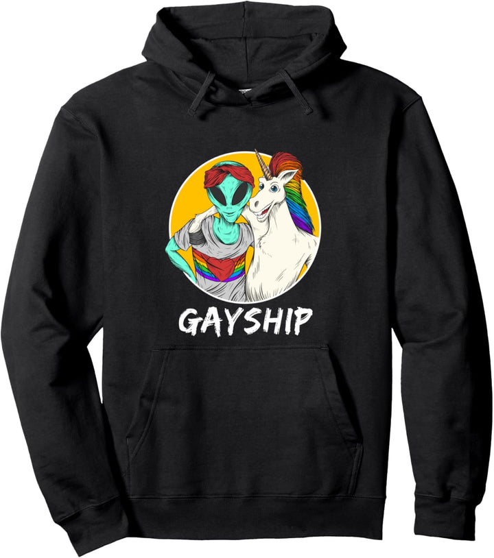 Gayship Gay Friendship Alien Einhorn Homosexuell Gay Pride Pullover Hoodie