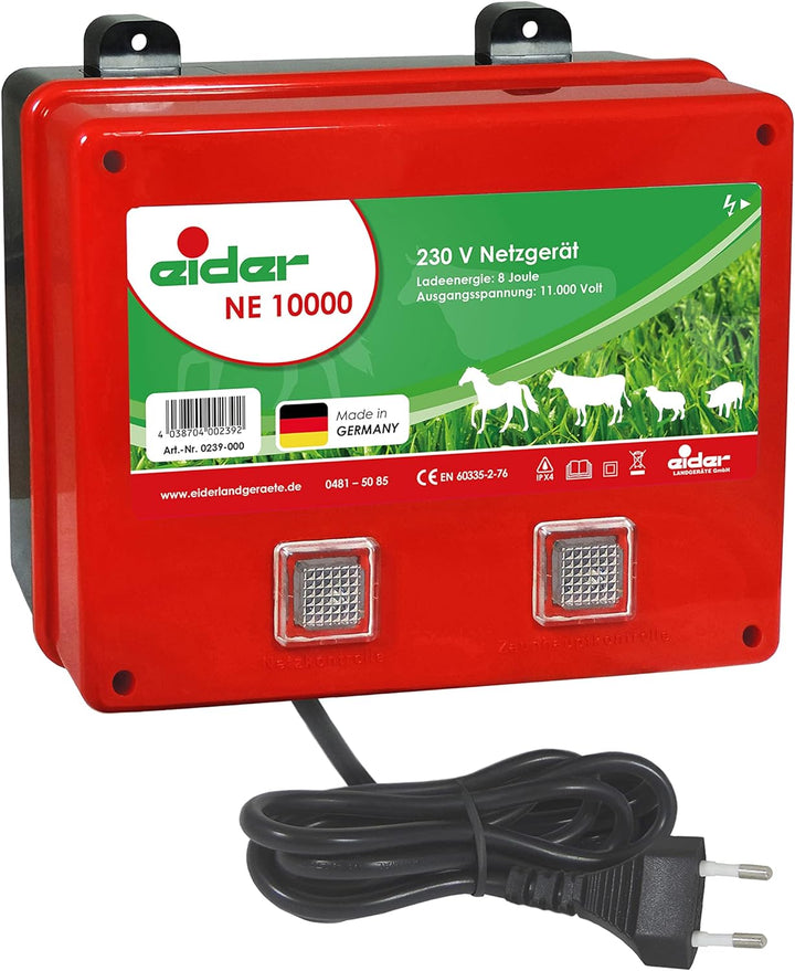 Koll Living Weidezaungerät Eider NE 10000 0239-000 Netzgerät 230V gewaltige 8.2 Joule - Lange Zäune,
