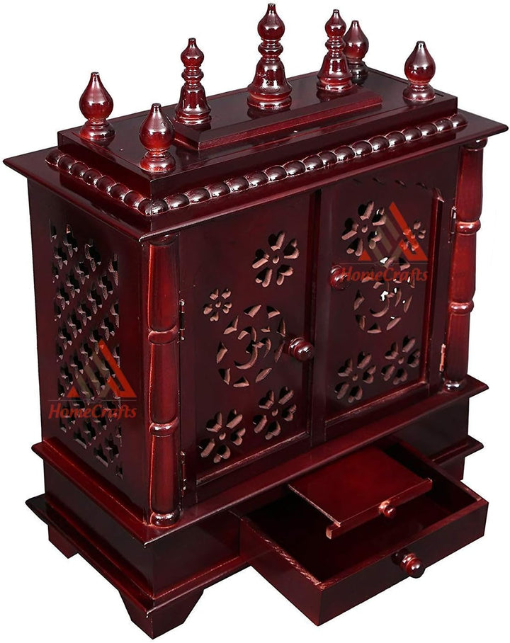 Home Temple Holztempel Pooja Mandir für Zuhause Orange Large- 24 X 12 X 30 (WXDXH)inch, Orange Large