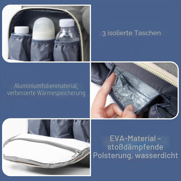 Wickeltasche Rucksack，Wickelrucksack Gross，Multifunktional Diaper Bag mit Mobiler Wickelauflage，Wass