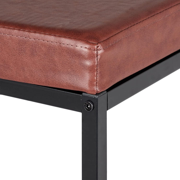 Relaxdays Sitzbank mit Seitentasche, HBT: 42,5 x 77 x 38 cm, Industrial Design, gepolstert, Flurbank