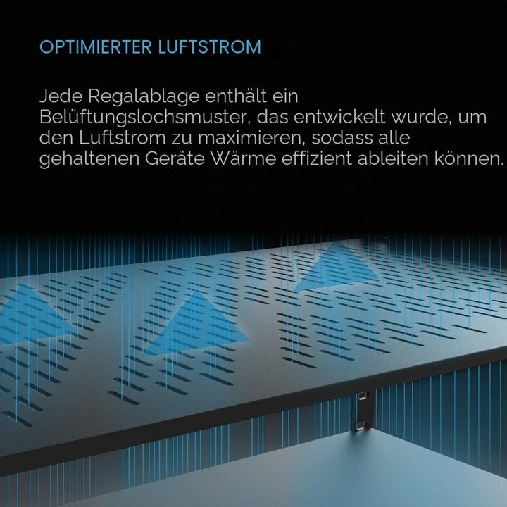 AC Infinity Universalregal mit Belüftungsöffnung, 1U, 35,6 cm tief, für 48,3 cm grosse Geräteregale,