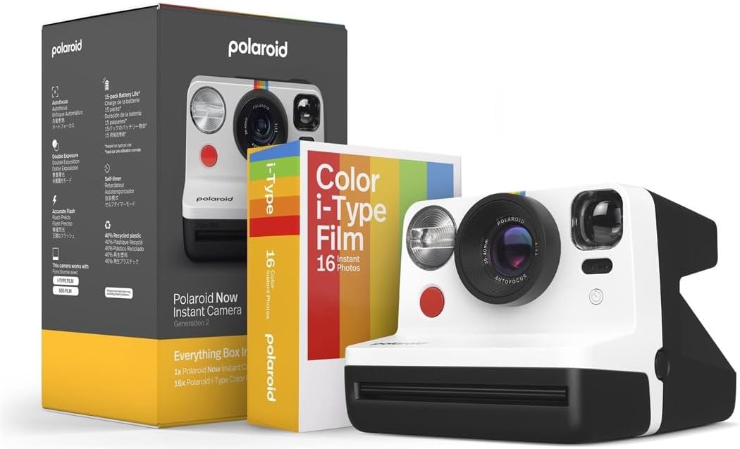 Polaroid Everything Box Now Gen 2 Sofortbildkamera - Schwarz & Weiss Schwarz & Weiss Everything Box