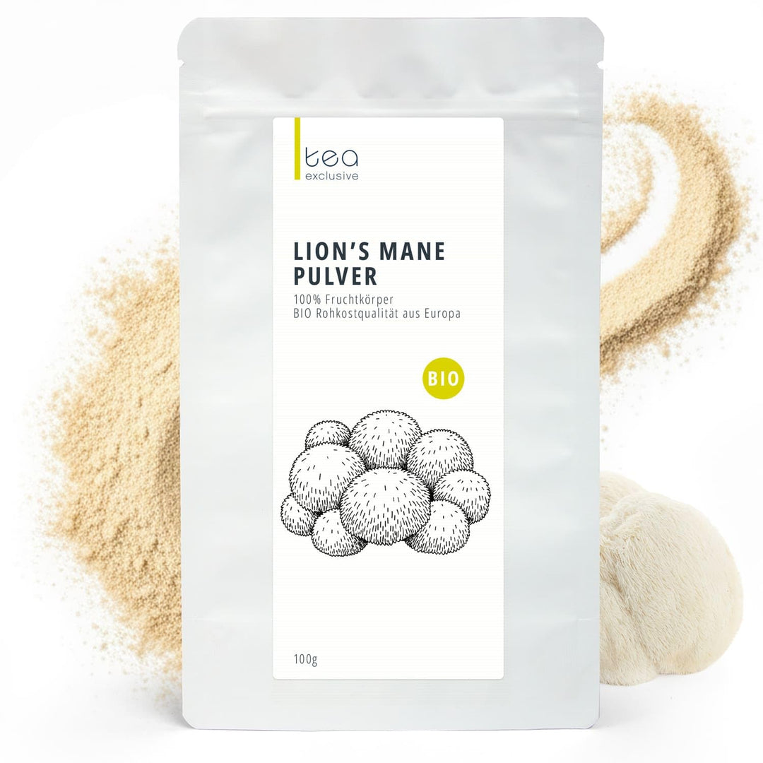 BIO Lions Mane Pulver 100% Fruchtkörper aus Europa Vitalpilz Pilzpulver fein gemahlen im Shellbroken