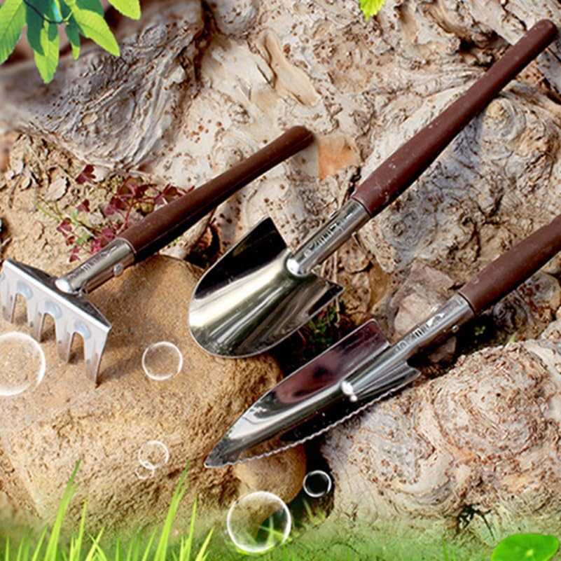 Hemoton 3-teilig Gartenwerkzeug Set Mini Harke für Blumentopf Handheld-Garten-Werkzeug-Set, Mini-Har