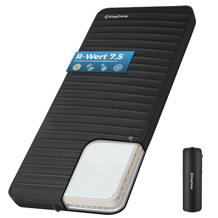 KingCamp Isomatte Selbstaufblasend Camping Komfort 3D 7,5cm Dick R-7,5 | Selbstaufblasbare Luftmatra