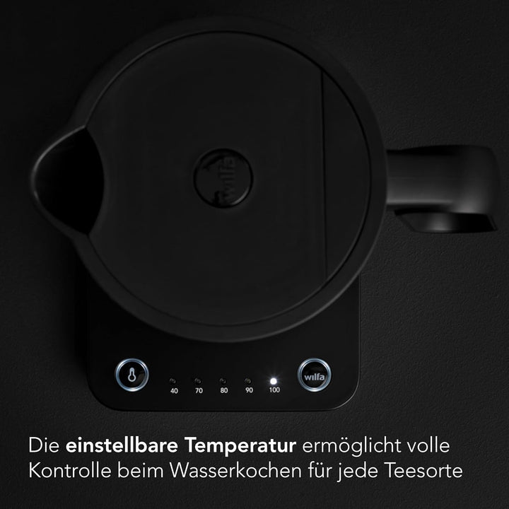 Wilfa SVART FORMAT Wasserkocher - mit einem Fassungsvermögen von 1,25 Liter, 2200 Watt, aussenliegen