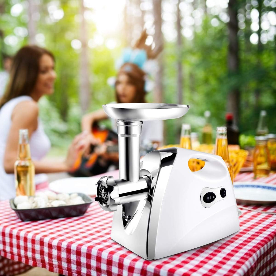 COSTWAY Elektrischer Fleischwolf Wurstmaschine Wurstfüller mit Wurstaufsatz / 1200W / Metallgetriebe