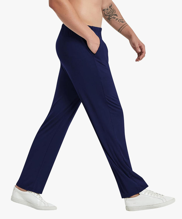 MoFiz Herren Schlafanzughose Lang Weiche Pyjamahose Schlafhose Weite Loungewear M 2 Pack-03, M 2 Pac