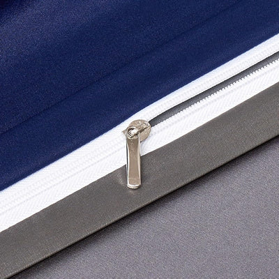 Bettwäsche Satin 155x220 Blau Dunkelblau Grau Seide Glänzend Glatt Bettwäscheset Glanzsatin Sommer U