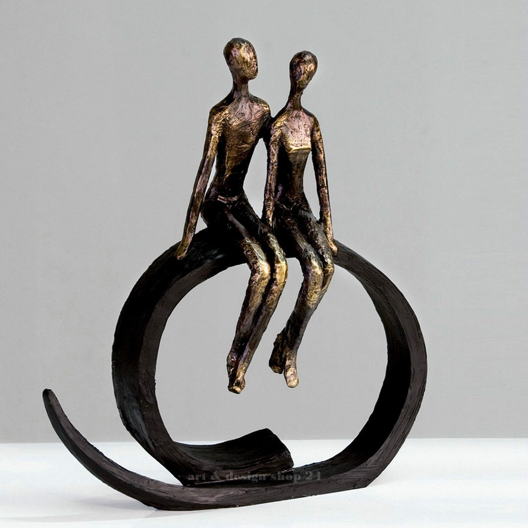 Casablanca Deko Skulptur Figur - Liebe & Partnerschaft - Höhe 35 cm Höhe 35 cm Bronze, Schwarz, Höhe