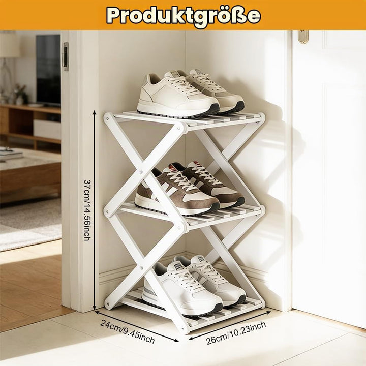 3 Ebenen Schmal Schuhregal, Faltbares Schuhregal, Mehrschichtiges Hoch Schuhregale Platzsparend, Kle