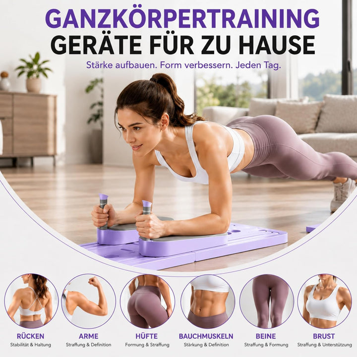 Skay Pilates Board für Zuhause – Faltbares Pilates Reformer Set mit Timer, Multifunktionales Pilates