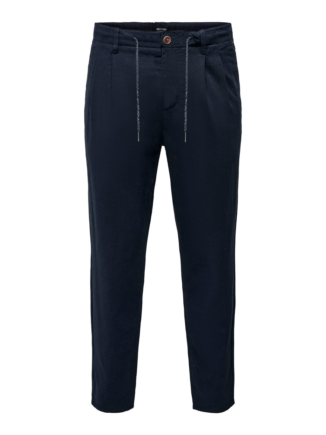 PIECES Herren Onsleo Crop Linen Mix 0048 Pant 31W / 34L Dark Navy, 31W / 34L Dark Navy