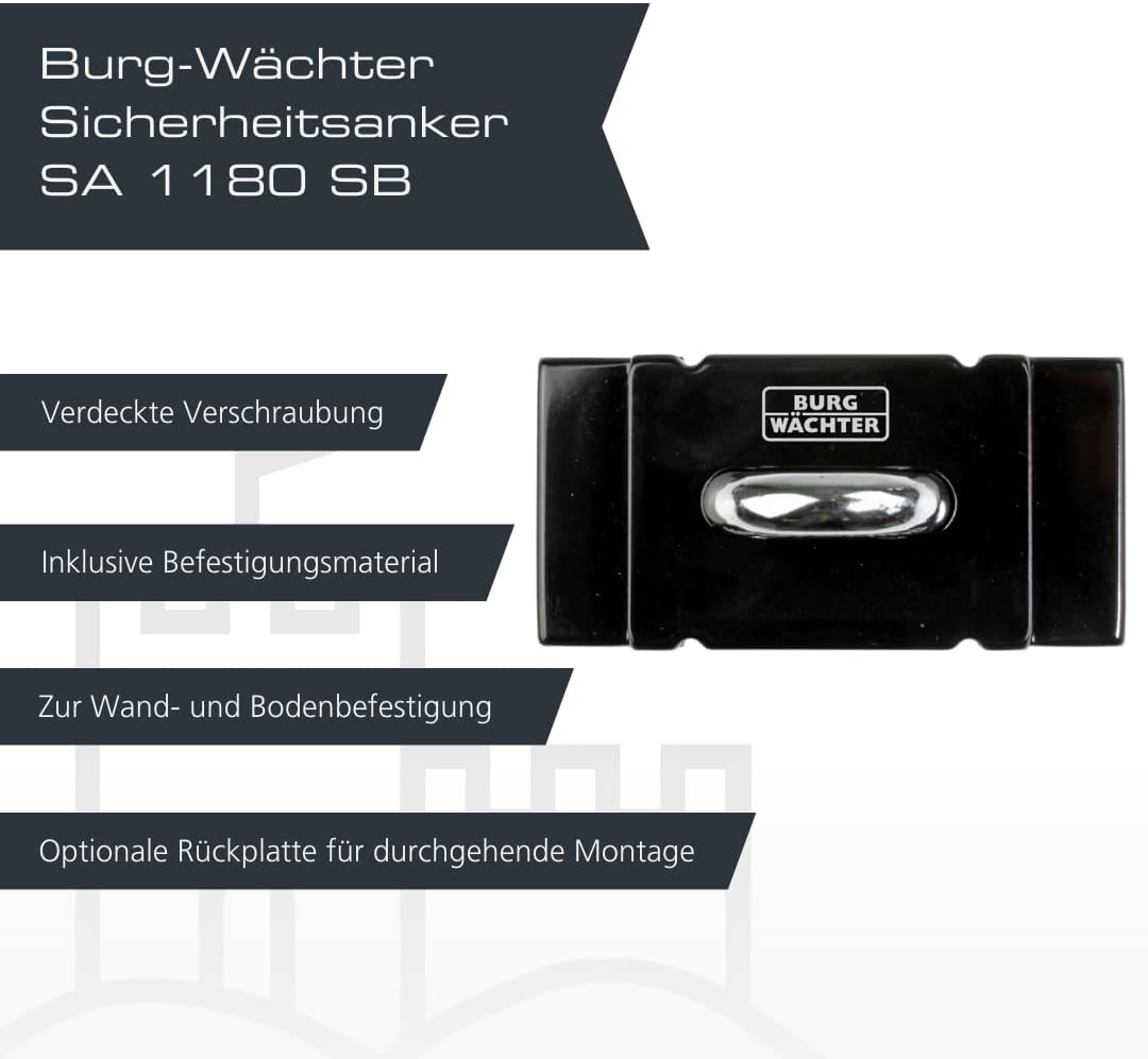 BURG-WÄCHTER Befestigungsanker - Wand- und Bodenanker - Sicherung für Fahrrad, Motorrad, Boot - Anke