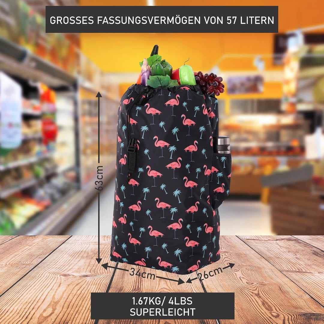 Hoppa 47L Stabiler Einkaufstrolley klappbar Shoppingtrolley multifunktional Einkaufsroller abnehmbar