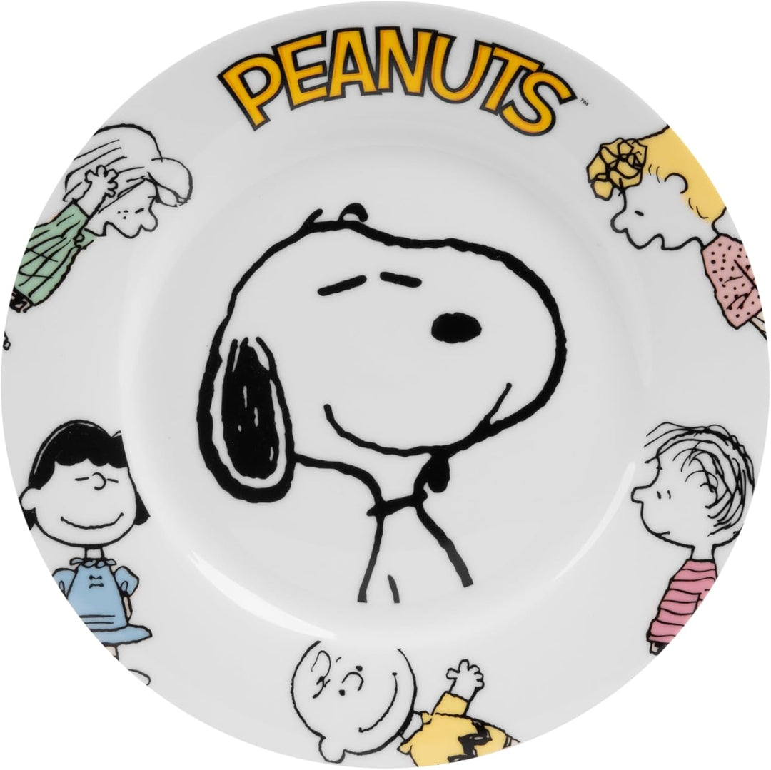 The Peanuts Frühstücksset Snoopy - Family - Geschirr Set 3-teilig Teller, Schale &amp; Tasse aus Porzell