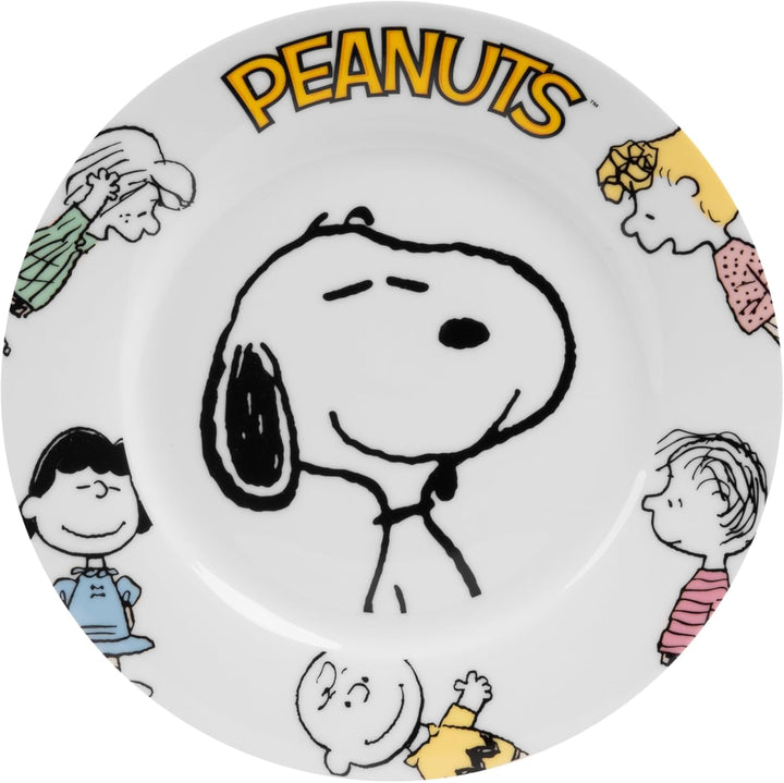 The Peanuts Frühstücksset Snoopy - Family - Geschirr Set 3-teilig Teller, Schale &amp; Tasse aus Porzell