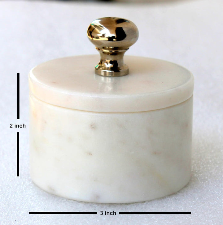 KLEO Marmor Salz und Gewürzhalter mit Deckel | Kleiner Behälter | Stein Salzbox / Kanister für Küche
