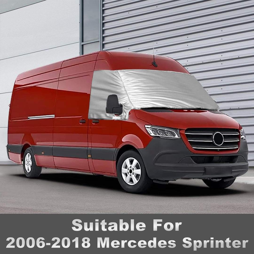Externe Thermo Scheibenabdeckung passend für Mercedes Sprinter 2019-2023, Luxus Silber Wrap Windschu
