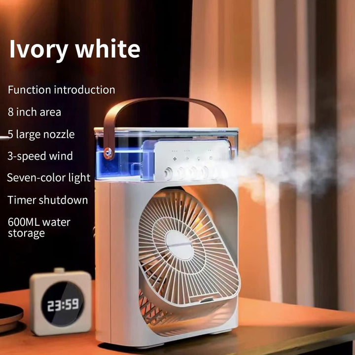 Tragbare Klimaanlage Fan, 4 in 1 Personal Mini Cooling Fan mit Wassernebel Spray, 3 Geschwindigkeite