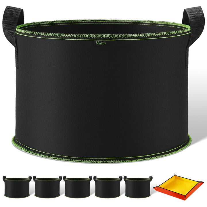 5X 60L Pflanzsäcke mit Pflanzmatte, AtmungsaktivBeutel Pflanzsack mit Griffe für Kartoffeln, Tomaten
