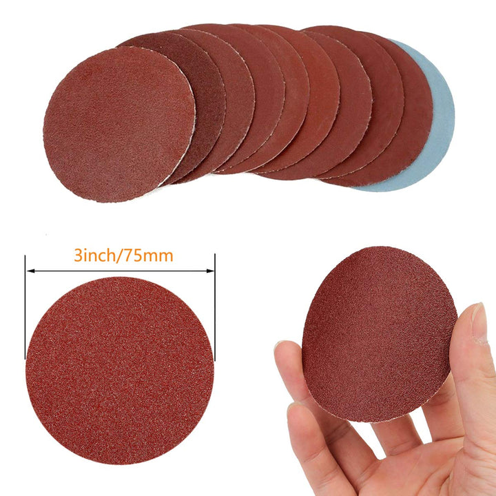 Saipor 100-teilig Schleifscheiben 75mm Schleifblätter Klett Schleifpapier Schleifscheibe, je10x 80 1