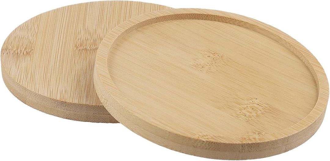 20 Stück 10cm Bambus Untersetzer Rund, Glasuntersetzer Holz Rund, Gläser Holz Untersetzer Tischunter