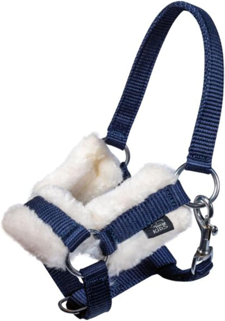 HKM Kids Hobby Horse Clara grau marmoriert + Halfter & Führstrick in Blau – Steckenpferd| Holly & Cl