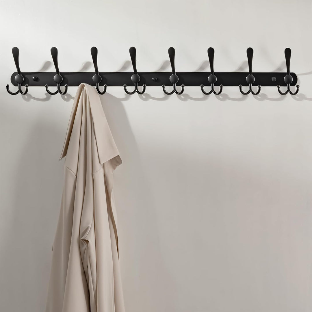 Dseap Garderobenleiste mit 8 haken, schwerlast 74cm Lang garderobenhaken, edelstahl wandgarderobe, k