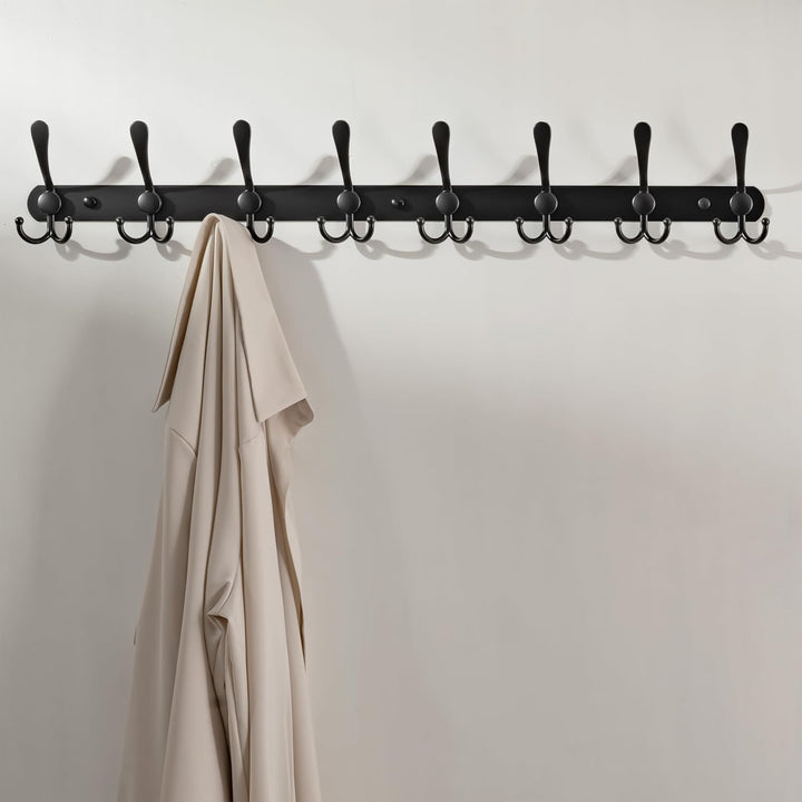 Dseap Garderobenleiste mit 8 haken, schwerlast 74cm Lang garderobenhaken, edelstahl wandgarderobe, k
