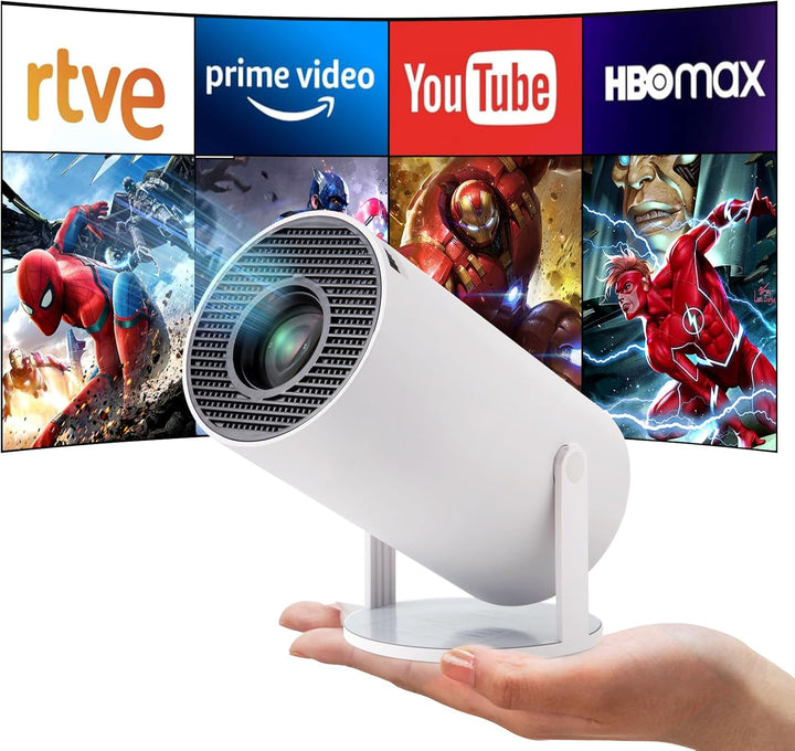 Mini Beamer, Videoprojektor 5G WiFi Bluetooth Projector 4K 200 ANSI Smart Projector.130 Zoll Bildsch