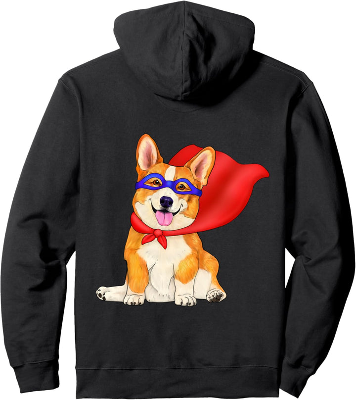 Super Hero Corgi - Netter Superhelden-Hund im roten Kap Pullover Hoodie