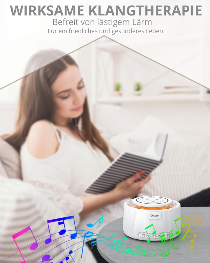 HOMGEN White Noise Machine Weisses Rauschen Maschine Einschlafhilfe Baby Erwachsene 30 Klänge & 30 S