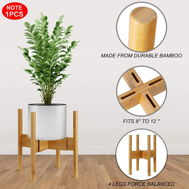 Pflanzenständer, Verstellbare Blumentopf Ständer für Blumentopf, Holz-Blumentopf-Ständer Topfgestell