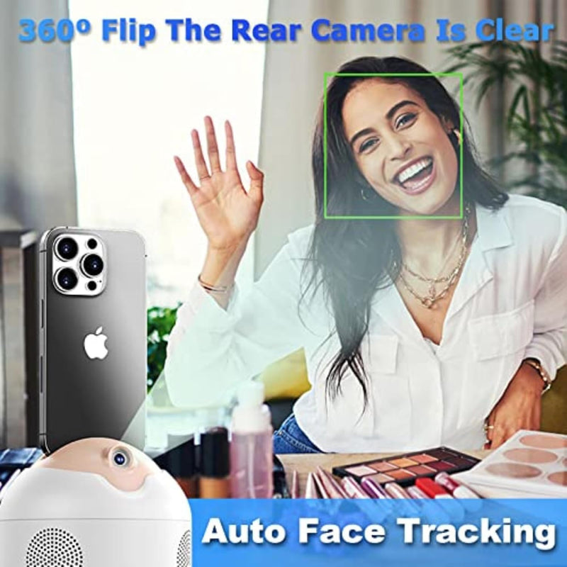 360-Grad-Stativ mit automatischer Gesichtsverfolgung – AI-Kamera-Handyhalter, perfekt für Video-Chat
