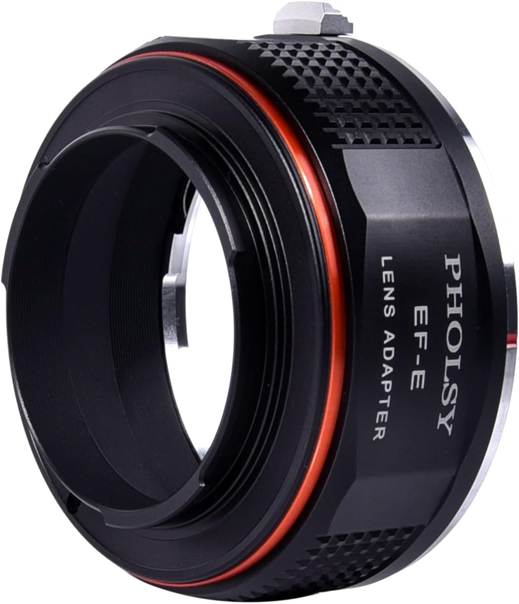 PHOLSY Objektivadapter Manueller Fokus für Canon EOS EF EF-S Objektiv auf Sony E Kameragehäuse für A