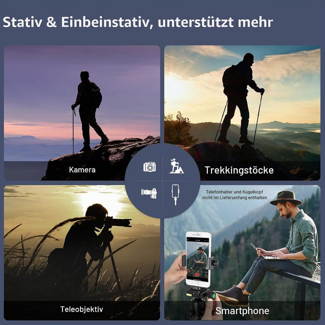 SmallRig 68" Reisestativ mit 1/4"-20 Screw, Portable Aluminum Tripod Monopod für Reise und Freizeitf