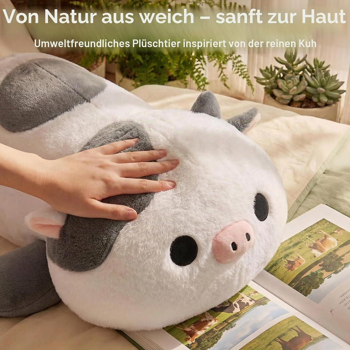 Mewaii Weighted Plüsch Grau Kuh Kuscheltier 58cm,1.8kg (4.0 lbs) Kawaii Plüschtiere für Kinder,Komfo