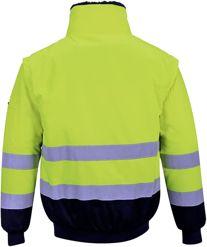 Portwest Hi-Vis Warnschutz 3-in-1 Pilotjacke, Grösse: XXXL, Farbe: Gelb/Marine, PJ50YNRXXXL 3XL gelb