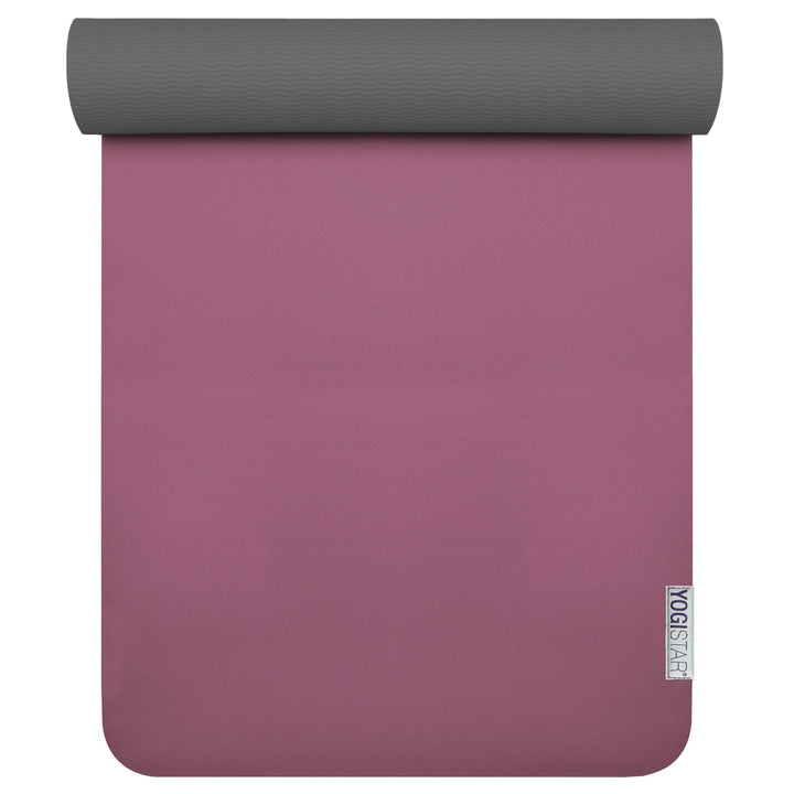 Yogistar Yogamatte Pro - sehr rutschfest - 14 Farben - bordeaux-anthrazit