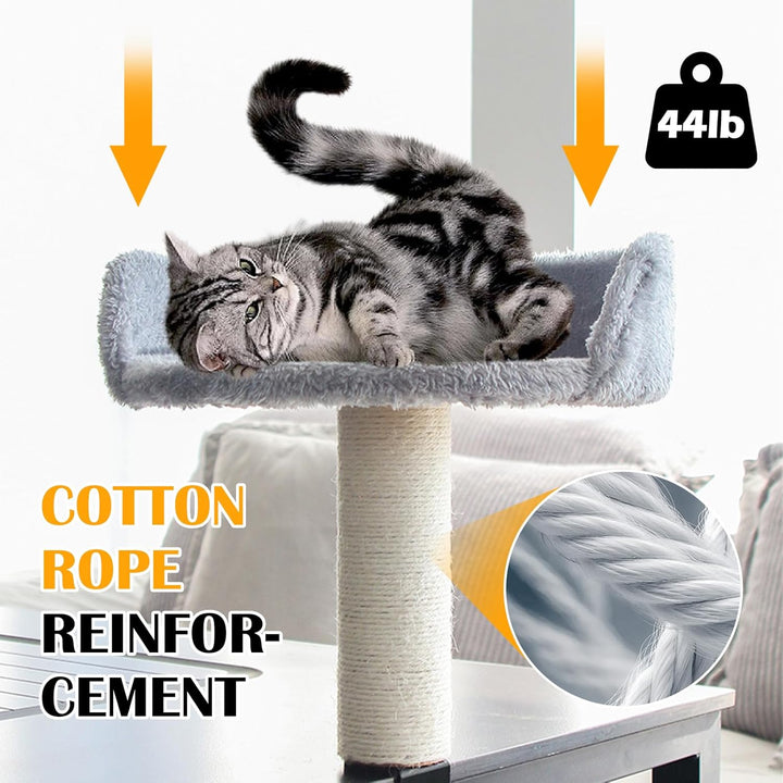Katzenbett für Schreibtisch, Katzenliege Katzenhängematte mit Kratzsäule und Plüschpolsterung, Katze