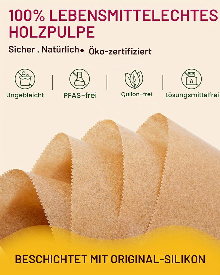 Katbite Ungebleichte Pergamentpapierrolle, 38,1 cm x 73,8 m, 300 m², antihaftbeschichtet, mit Wellen