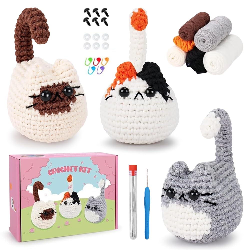 Occzin Heckel Set,Häkel-Starterset für Anfänger,Häkelset für Tiere,Geschenk für Geburtstage, Häkeln