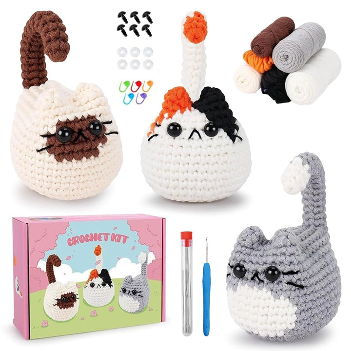 Occzin Heckel Set,Häkel-Starterset für Anfänger,Häkelset für Tiere,Geschenk für Geburtstage, Häkeln