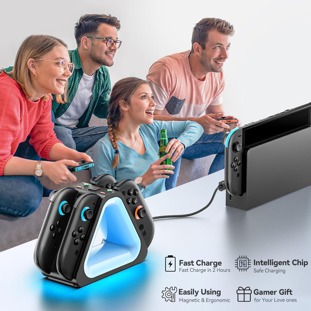 Tokluck Ladestation für 2025 Nintendo Joy Con 2, Schnelle Switch 2 Joy Con Magnetische Ladestation m
