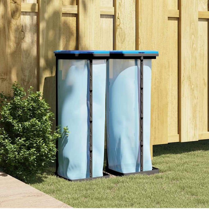 vidaXL Müllsackständer 2 STK., Müllsackhalter mit Deckel, Mülltütenhalter für Küche Garten Garage, M
