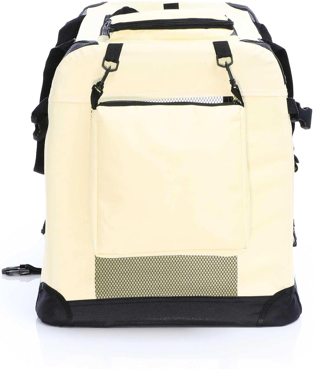 Fudajo Faltbare Transportbox in Beige für Haustiere, Grösse M (60x42x44cm), Tragegriff, Liegedecke